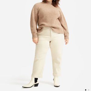 Everlane The Straight-Leg Crop Pant in Bone White